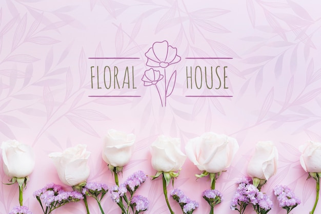 Blumenboutiquehaus und weiße Blumen