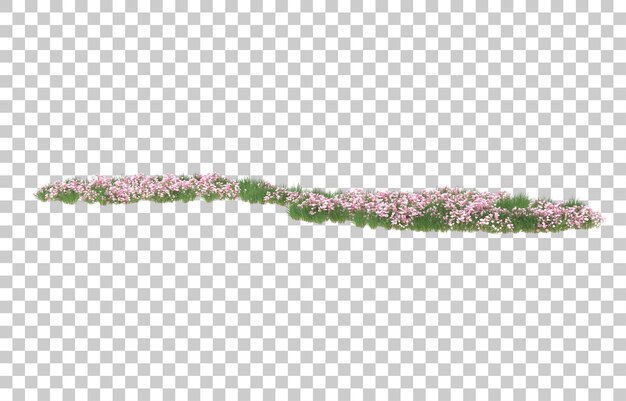 Blumenfeld auf transparentem Hintergrund. 3D-Rendering - Abbildung
