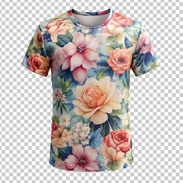 PSD blumenhemd und t-shirt mit durchsichtigem hintergrund