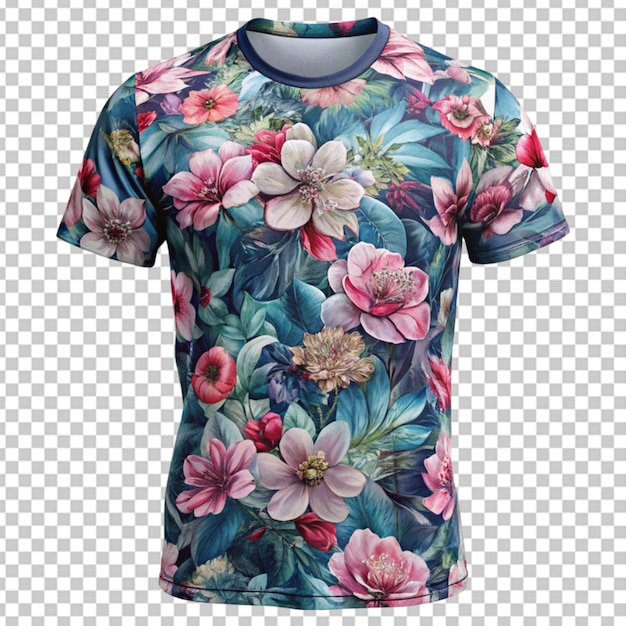 PSD blumenhemd und t-shirt mit durchsichtigem hintergrund