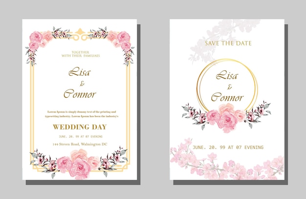 Blumenhochzeitseinladungskarte psd