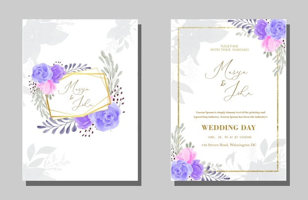 Blumenhochzeitseinladungsvorlage Premium