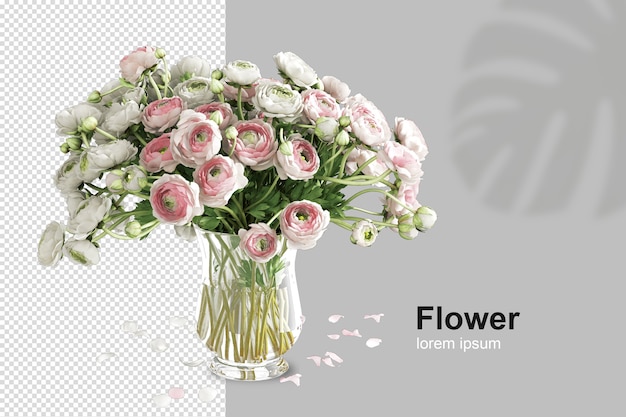 Blumenkorb in 3D-Rendering
