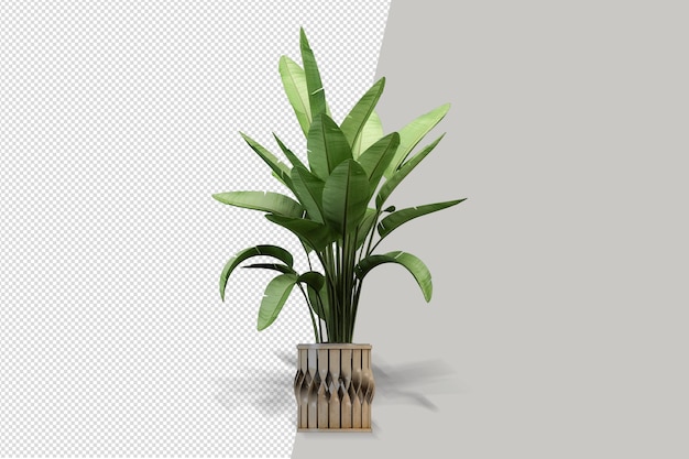 PSD blumenpflanze in vase in 3d-rendering isoliert