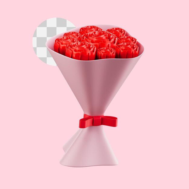 PSD blumenstrauß 3d-illustration