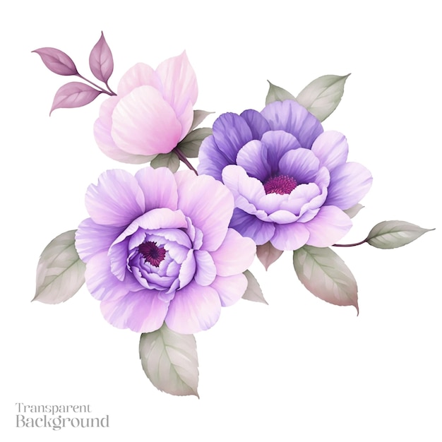 Blumenstrauß Aquarell-Illustration durchsichtiger Hintergrund