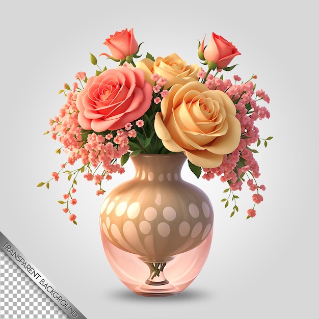 Blumenvase-animationsstil, transparenter hintergrund