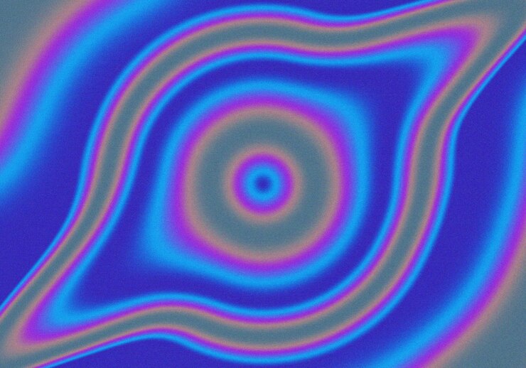 PSD blur retro blue pink liquid wavy marble gradient background with liquify noise grainy texture