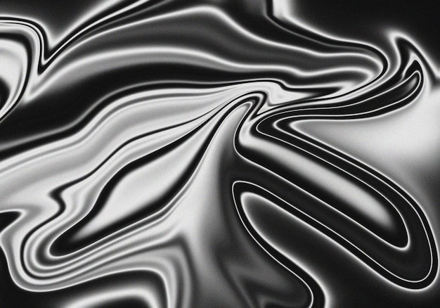 Blur retrô preto e branco líquido ondulado fundo de mármore gradiente com liquefazer ruído textura granulado