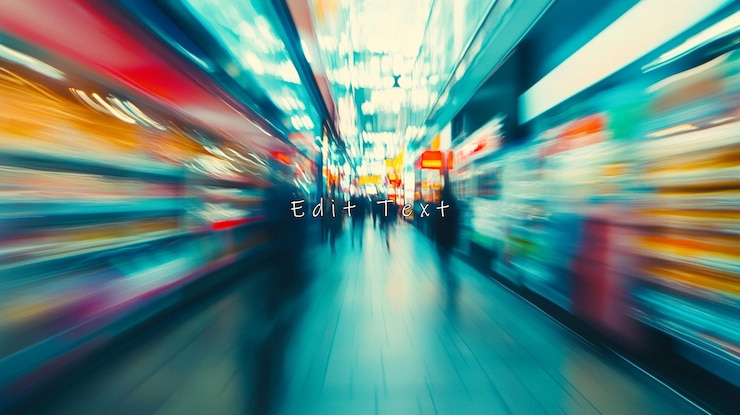 PSD blurred motion of people walking through a vibrant city street at night