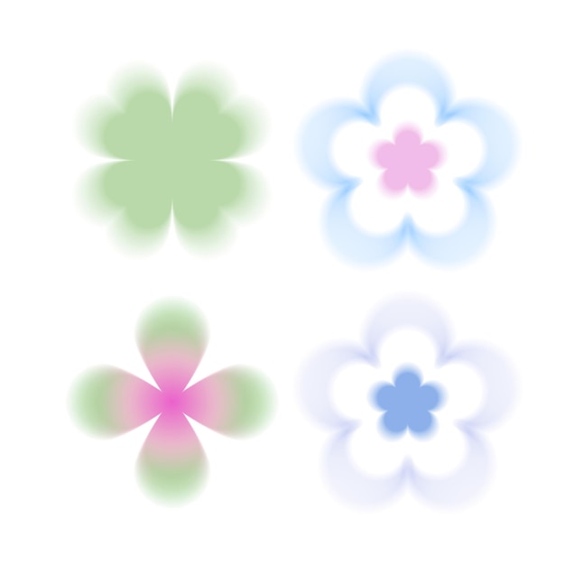 Blurry Gradient Floral Elements