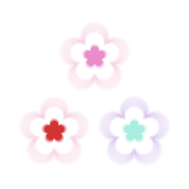 Blurry Gradient Floral Elements