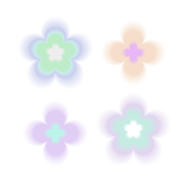 Blurry Gradient Floral Elements