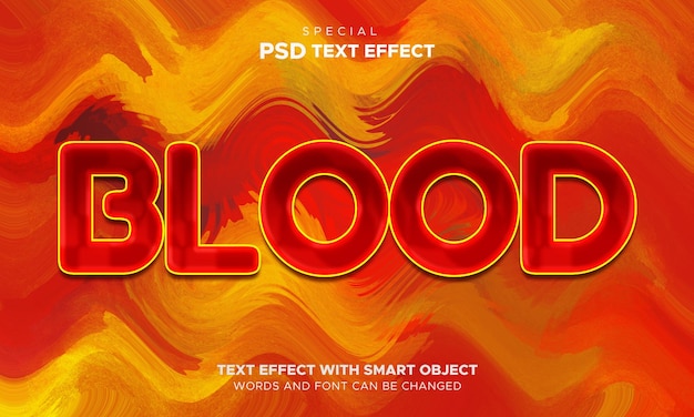 Blut-horror-texteffekt, editierbarer gruseliger und roter textstil