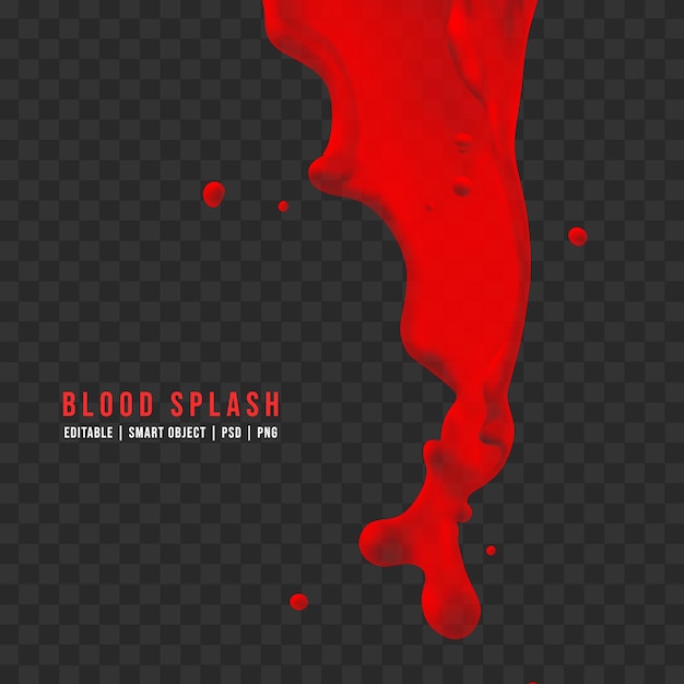 Blut- oder ketchup-spritz auf durchsichtigem hintergrund