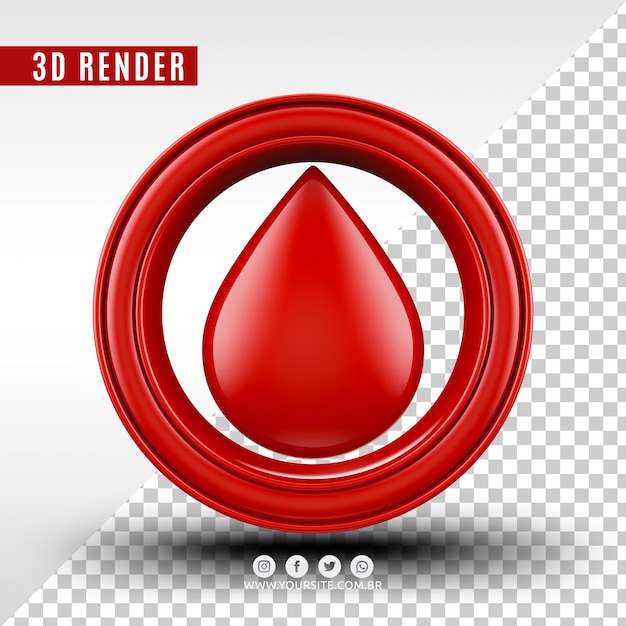 Blutspende 3d logo premium psd