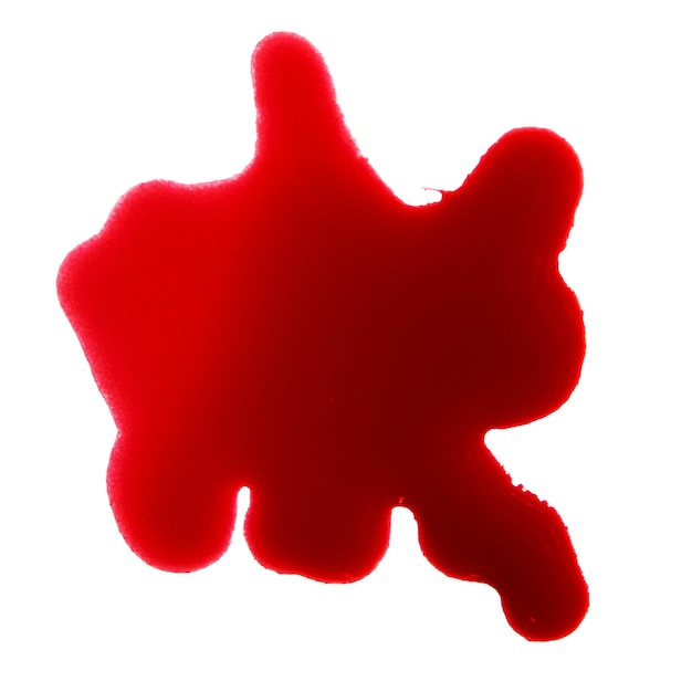 Blutstropfen oder Flecken auf einem isolierten leeren Hintergrund
