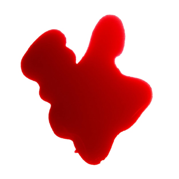 Blutstropfen oder Flecken auf einem isolierten leeren Hintergrund