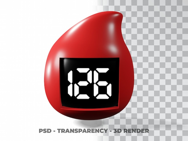 PSD bluttropfen illustration weltdiabetestag, blutspendertag 3d-modellierung mit transparenzhintergrund