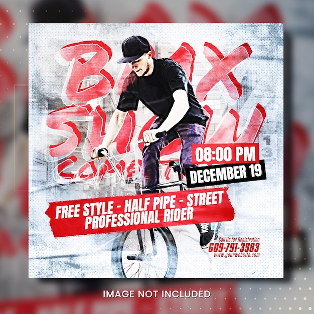 PSD bmx-straßenplakat