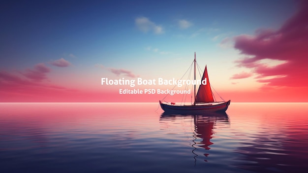 PSD boat floating on vast body of water suitable for various applications hd background in psd