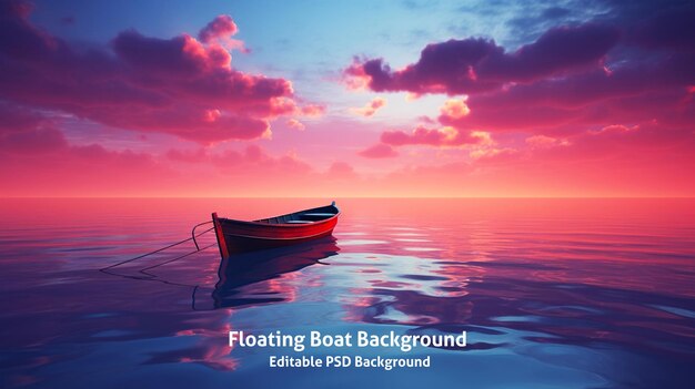 PSD boat floating on vast body of water suitable for various applications hd background in psd