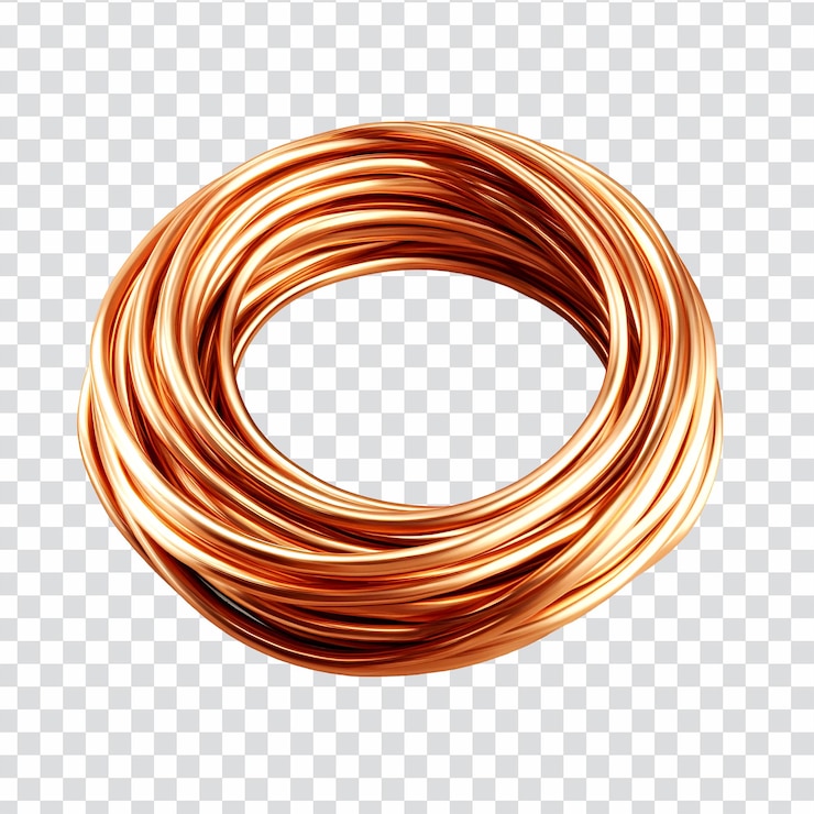 PSD una bobina de alambre de cobre brillante enrollada firmemente