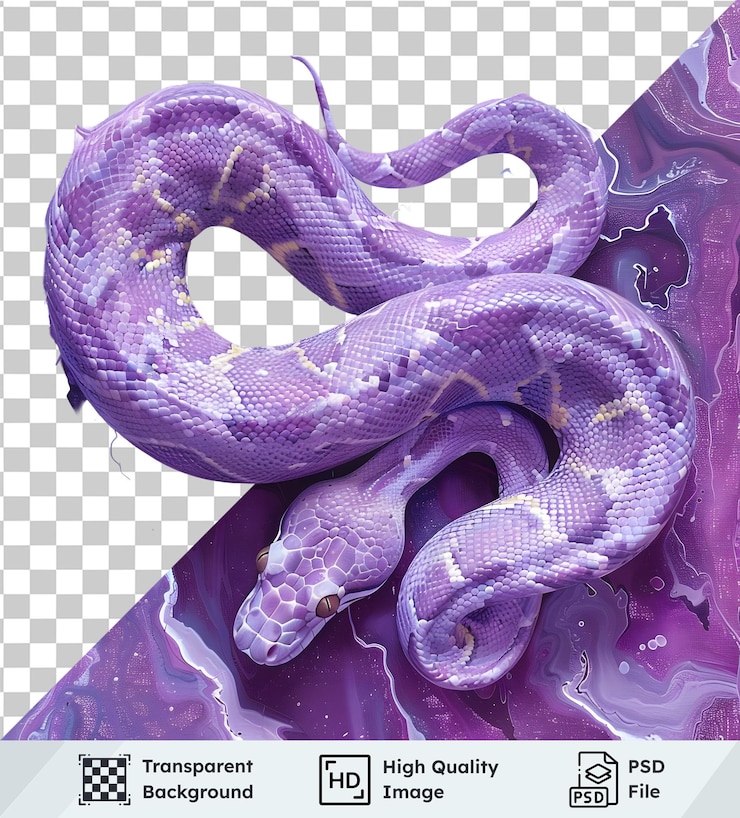 PSD las bobinas de serpiente púrpura son de alta calidad, transparentes y elegantes.