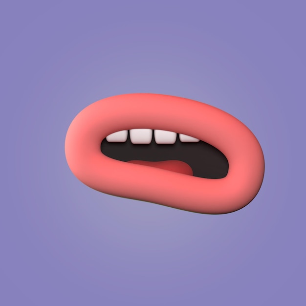 boca de expressão de renderização 3D