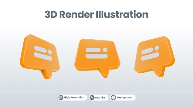 Bocadillo de diálogo aislado representación 3d concepto de comunicación de red social