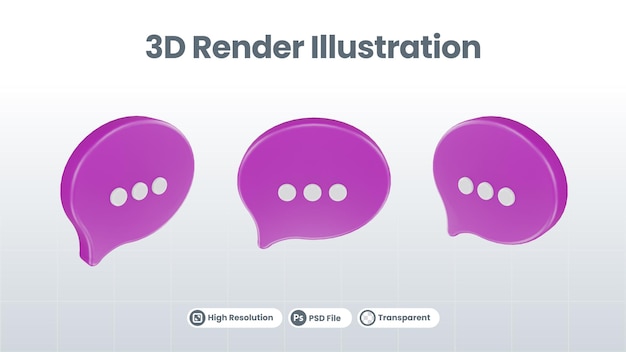 Bocadillo de diálogo aislado representación 3d concepto de comunicación de red social