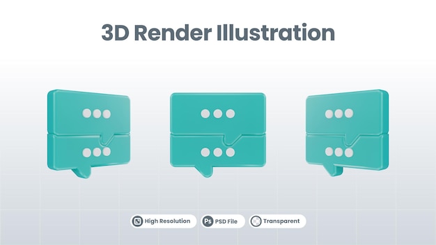 bocadillo de diálogo de mensaje de chat 3d