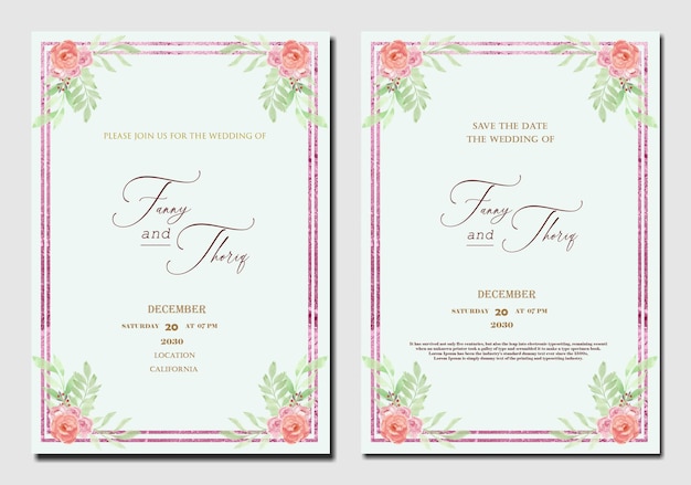 boda invination acuarela psd premium