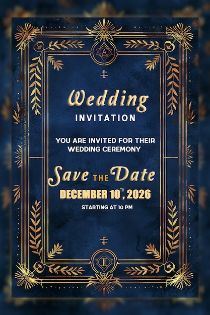 PSD bodas florales y guardar fecha invitación tarjeta de felicitación elegante estilo vintage polivalente