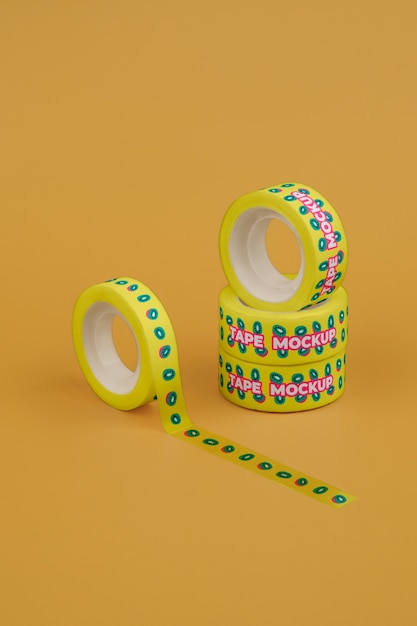 Bodegón con maqueta de cinta washi