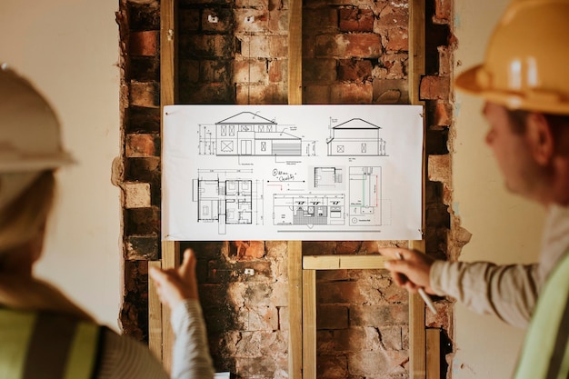 Bodenplan-PSD-Mockup auf einer Baustelle