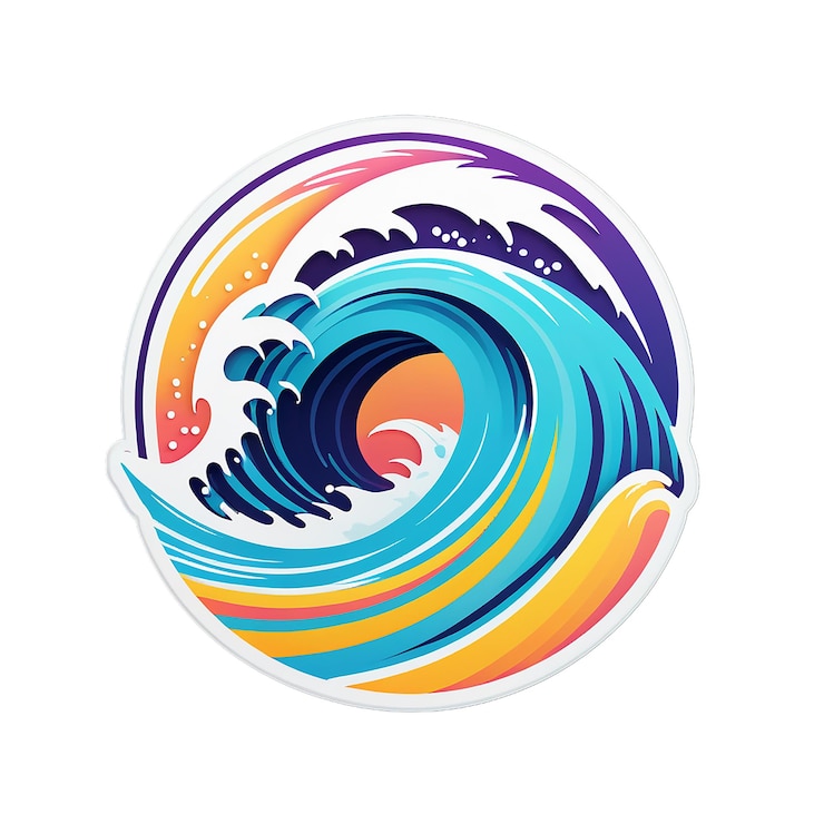 PSD bodyboard em uma onda tubular sticker decal