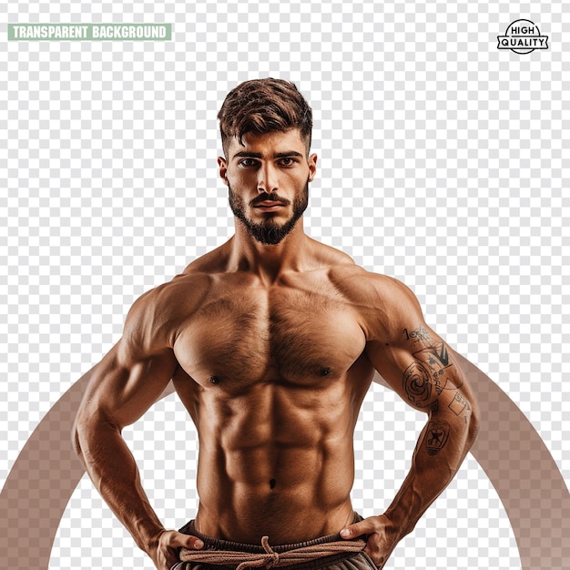 Bodybuilder Png avec la corde et l'exercice et le gymnase Arrière-plan transparent