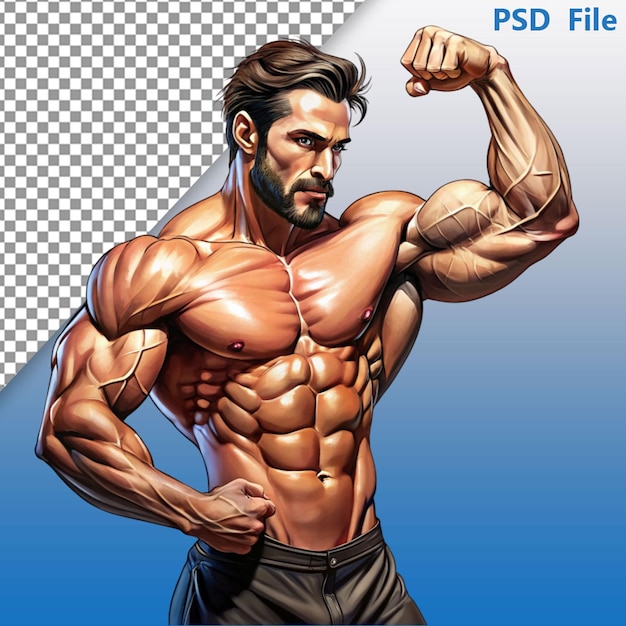 PSD bodybuilder posando