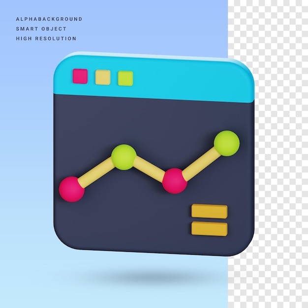 Börsen-Website 3D-Symbol Illustration