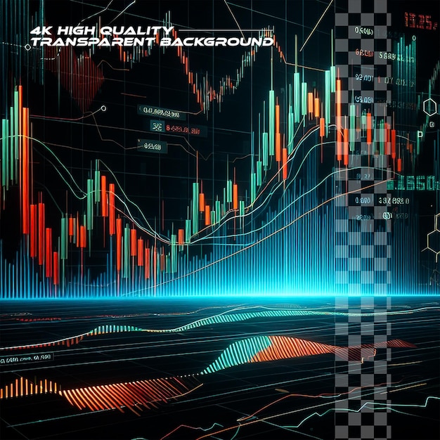 PSD börsendiagramm-handelsanalyse-investitionsfinanzbeispiel auf transparentem hintergrund