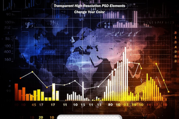 PSD börsenmarkt online-geschäftskonzept geschäft graph