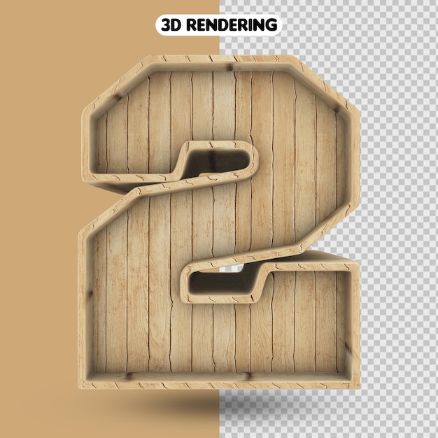 Bois De Rendu 3d Numéro 2 Avec Réaliste