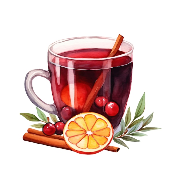 PSD boisson aromatique à l'aquarelle art du thé