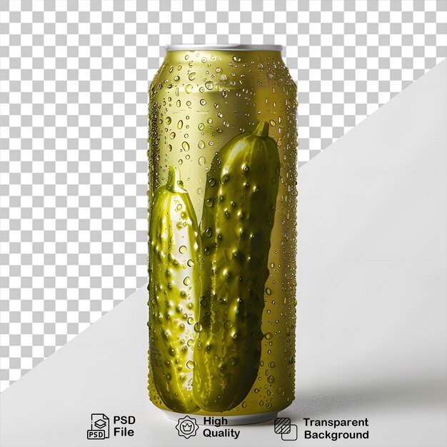 PSD boisson de cornichons mockup de jus de concombre isolé sur un fond transparent avec un fichier png