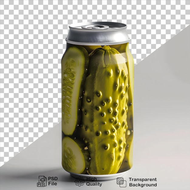 PSD boisson de cornichons mockup de jus de concombre isolé sur un fond transparent avec un fichier png