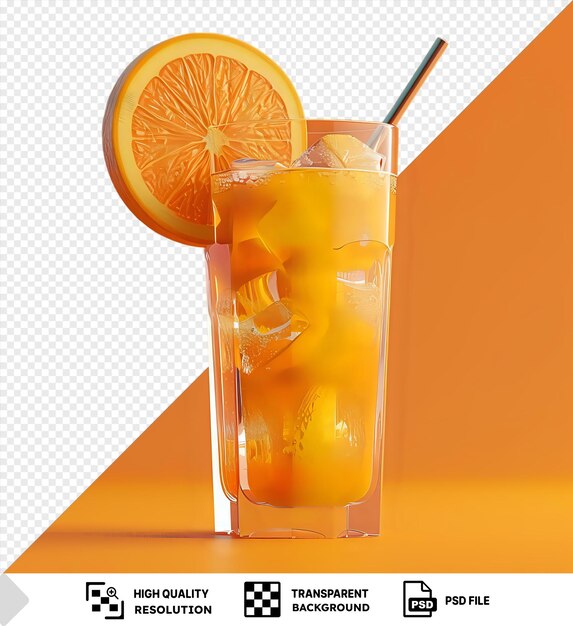 PSD boissons dans un verre avec des oranges et des citrons png psd