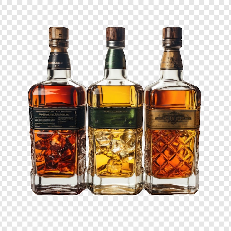 PSD boissons distillées style isolé png avec fond blanc ia générative minimaliste