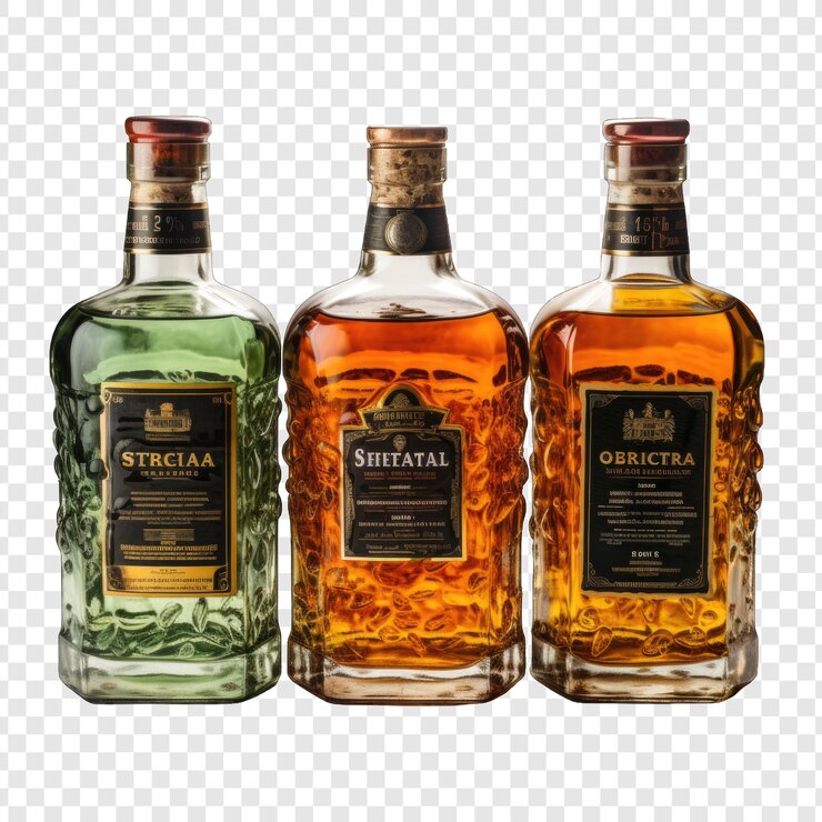 PSD boissons distillées style isolé png avec fond blanc ia générative minimaliste
