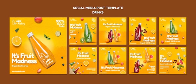 Les boissons offrent un modèle de publication sur les réseaux sociaux